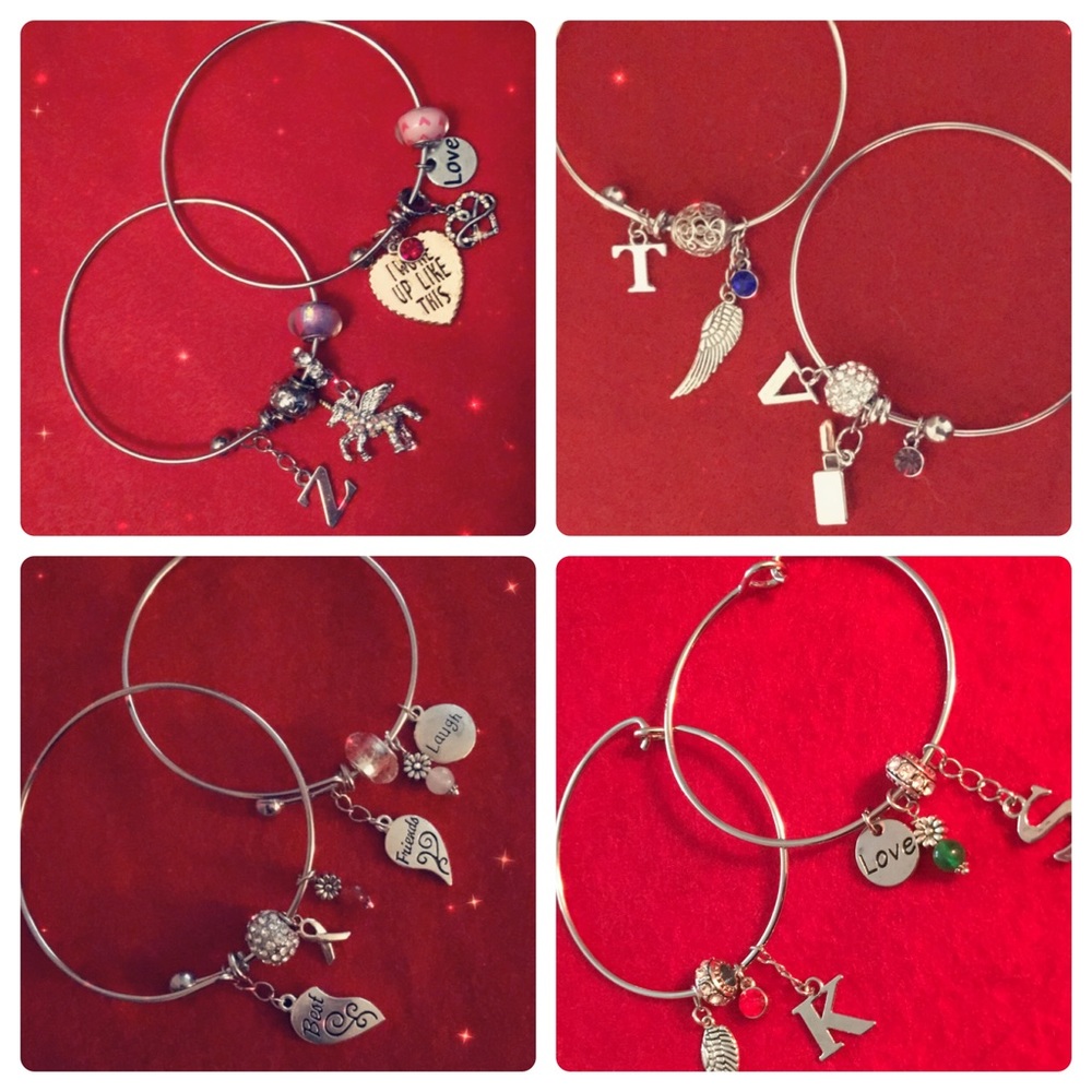 Silver charm bracelets